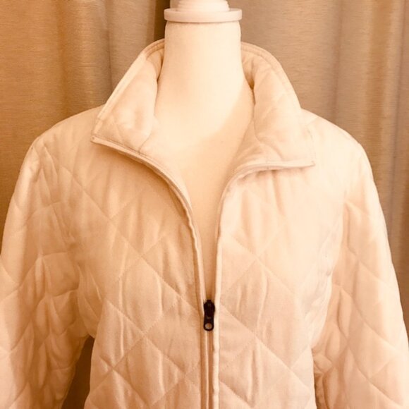 Ivory Quilted Jacket by Croft & Barrow - Picture 1 of 6